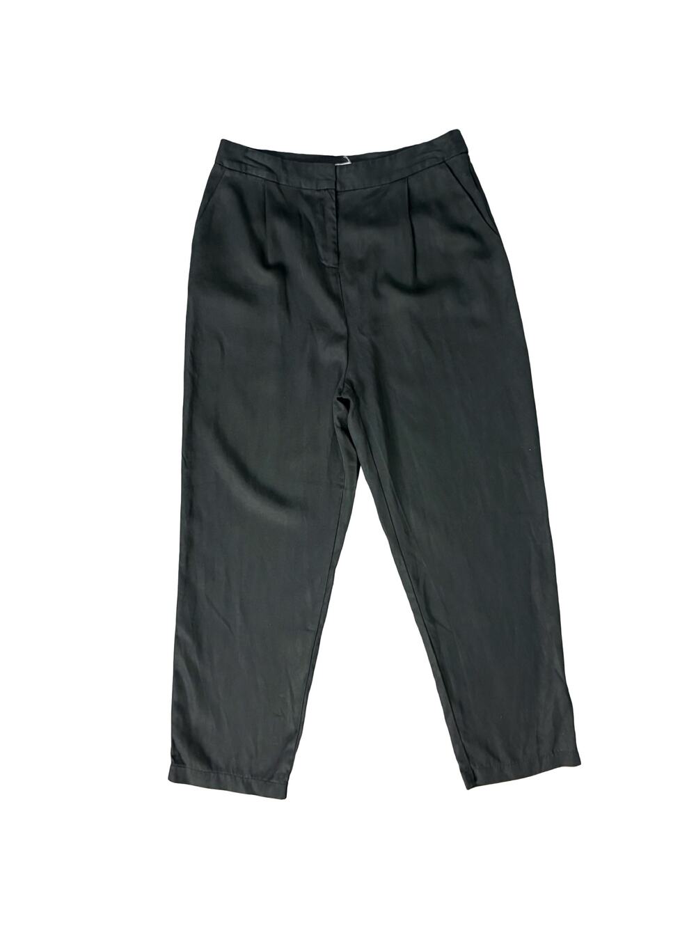 Vetta Black Pleated Tencel Tapered Leg Work Office Pants size 10 Made in the USA